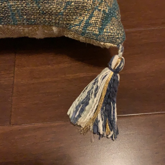 Throw pillow teal/gold/white - Picture 4 of 4